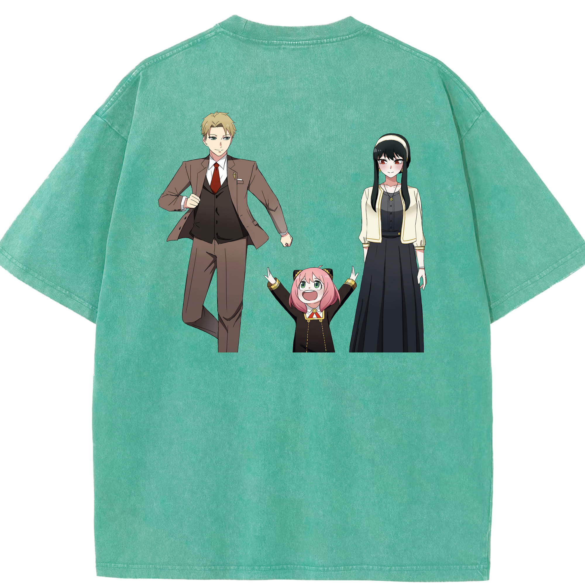 （画像用） SPY×FAMILY间谍家家酒 綿100% ヴィンテージ風 半袖Tシャツ（背面プリント）